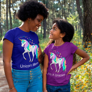 Colourful Rainbow Unicorn and Stars T-Shirt