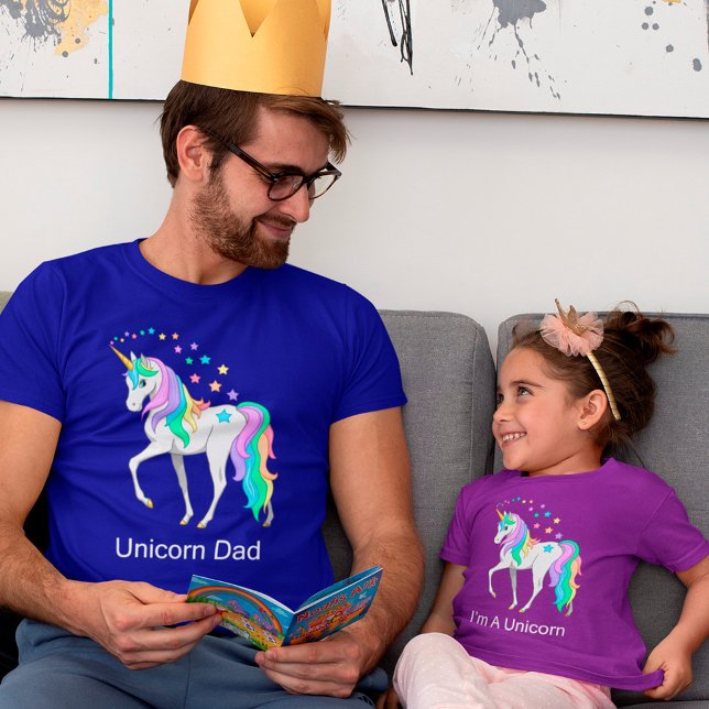Colourful Rainbow Unicorn Dad T-Shirt (Creator Uploaded)