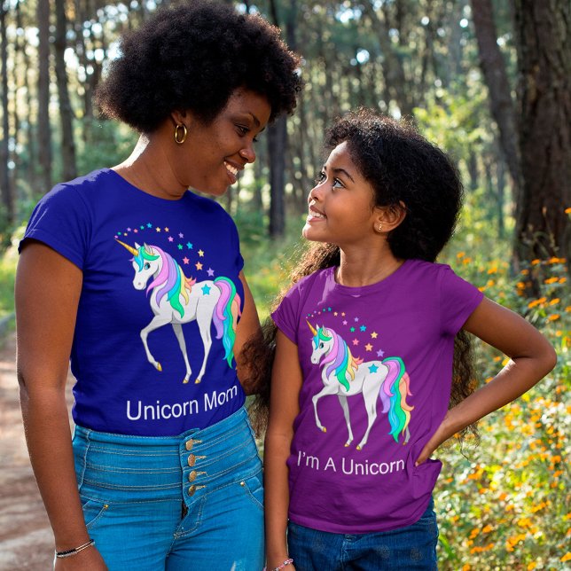Colourful Rainbow Unicorn Mum T-Shirt (Creator Uploaded)