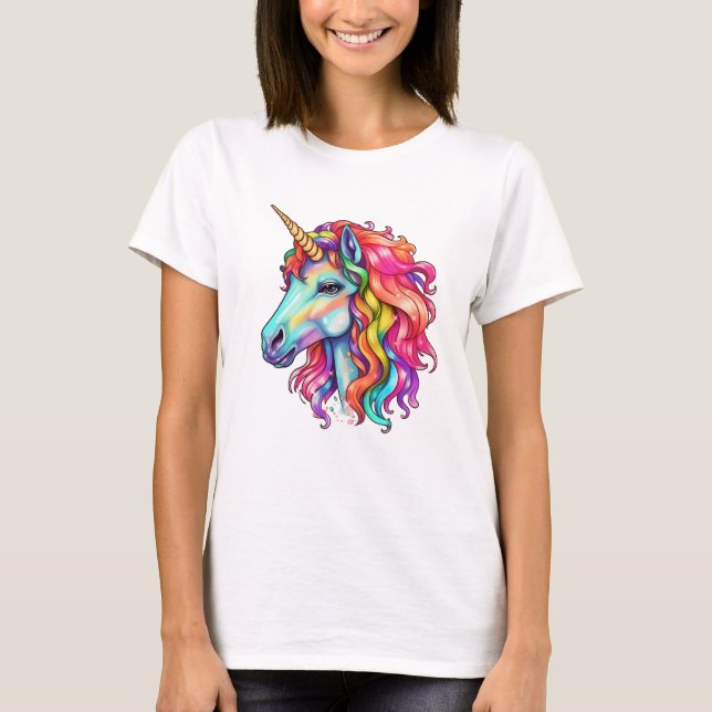 colourful rainbow unicorn T-Shirt (Front)