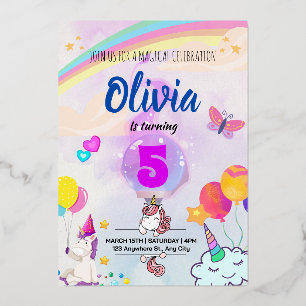 Colourful Rainbow Unicorn Themed