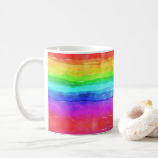 Colourful Rainbow Watercolor Wavy Trendy Mug