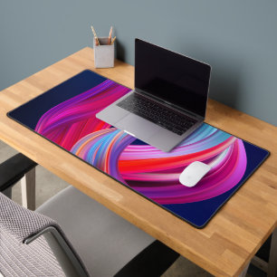 Colourful Rainbow Waves Desk Mat