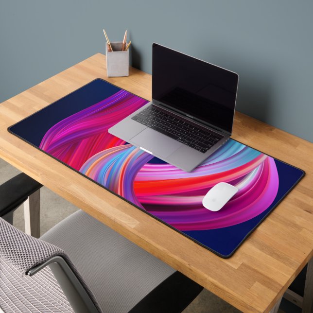 Colourful Rainbow Waves Desk Mat (Office 2)