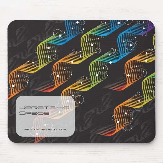 Colourful Rainbow Wavy Abstract Twist Modern Art Mouse Pad (Front)