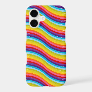 Colourful Rainbow Wavy Striped Design