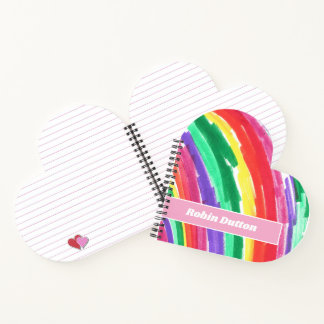 Colourful Rainbow with Name Notebook