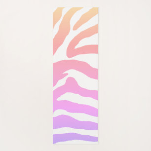 Colourful Rainbow Zebra Stripe Yoga Mat