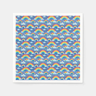 Colourful Rainbows and Clouds Napkin