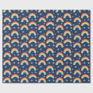 Colourful Rainbows and Snowflakes Wrapping Paper