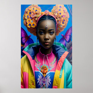 Colourful raincoat princess poster
