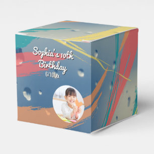 Colourful Raindrop Brushstroke Candy Favour Box