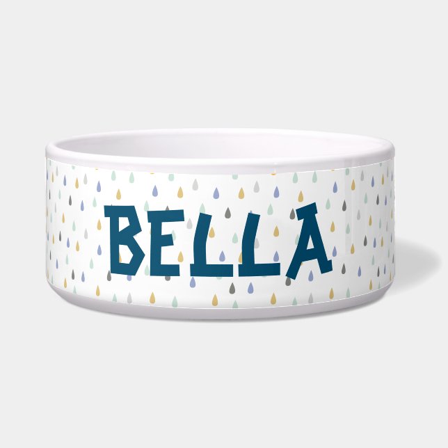 Colourful Raindrop Pattern Customisable Pet Name (Front)