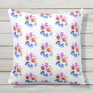 Colourful Rainy Day Flowers Large and Small Cushion