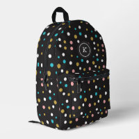 Colourful random dots pattern on black