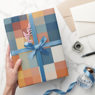 Colourful random geometric shapes pattern wrapping paper