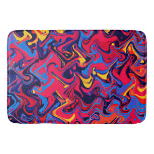 Colourful Random Waves Pattern Bath Mat