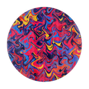 Colourful Random Waves Pattern Cutting Board