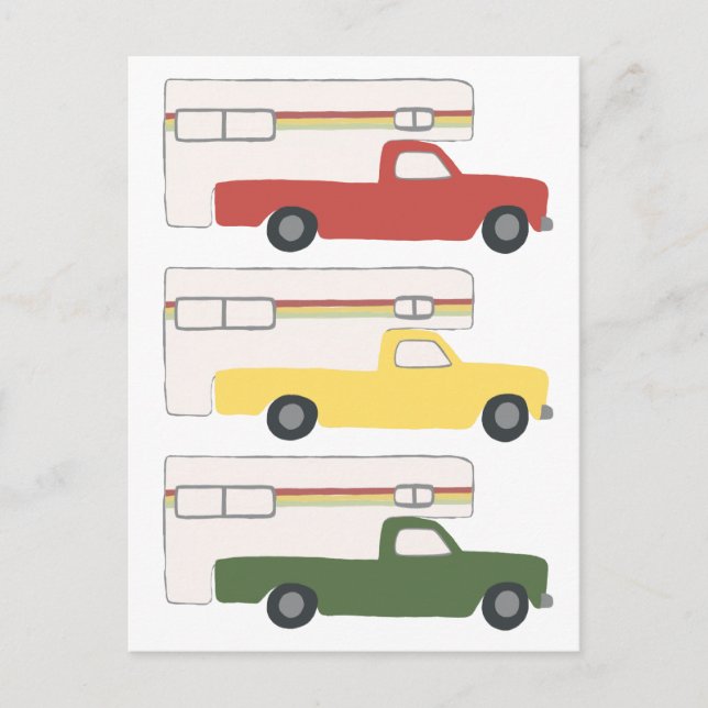 Colourful Rasta Camper Trailer Postcard (Front)