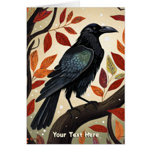 Colourful Raven Perched in a Tree