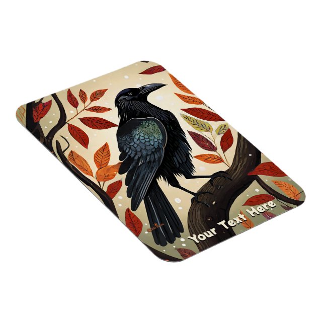 Colourful Raven Perched in a Tree Magnet (Right Side)