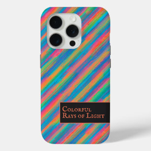 Colourful Rays of Light falling into darkness iPhone 15 Pro Case