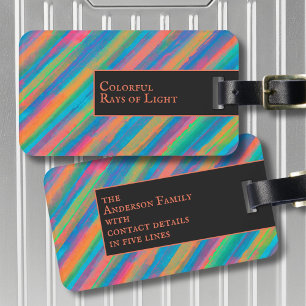 Colourful Rays of Light falling into darkness Luggage Tag
