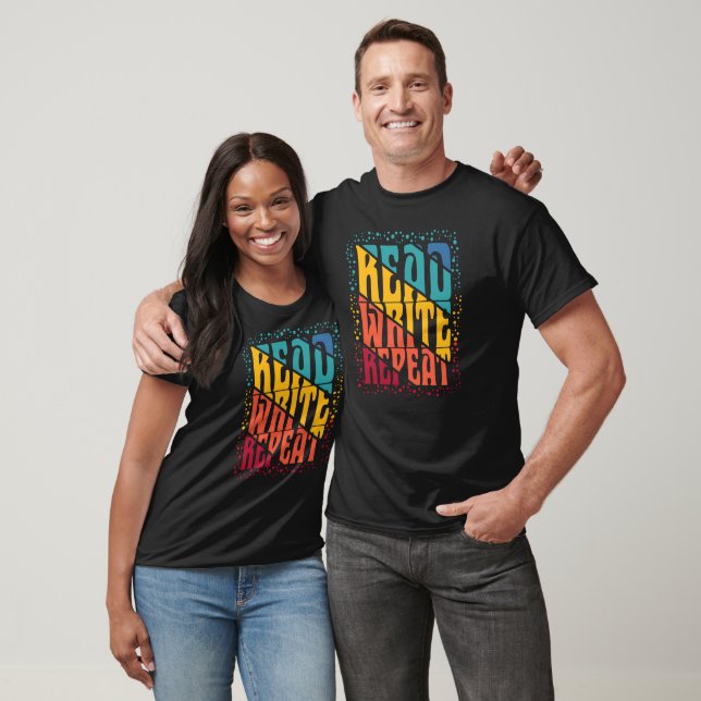 Colourful Read Write Repeat T-Shirt (Unisex)