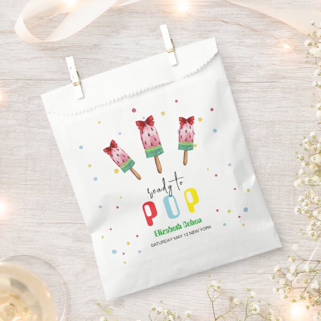 Colourful Ready To Pop Ice Cream Baby Shower Favour Bags (Clipped)