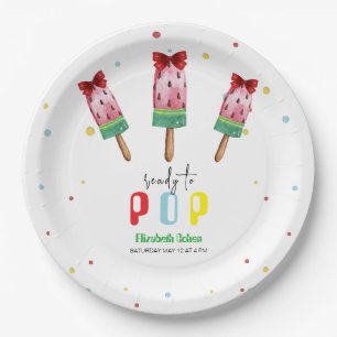 Colourful Ready To Pop Ice Cream Baby Shower Paper Plate