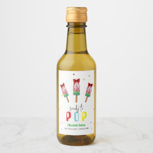 Colourful Ready To Pop Ice Cream Baby Shower Wine Label