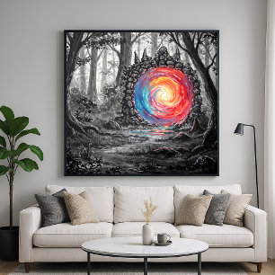 Colourful Realm Portal - Fantasy Illustration Styl Poster