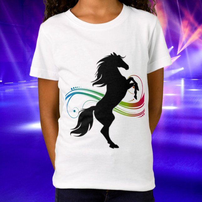 Colourful Rearing Horse T-Shirt (Rearing Horse Swirl Tee)