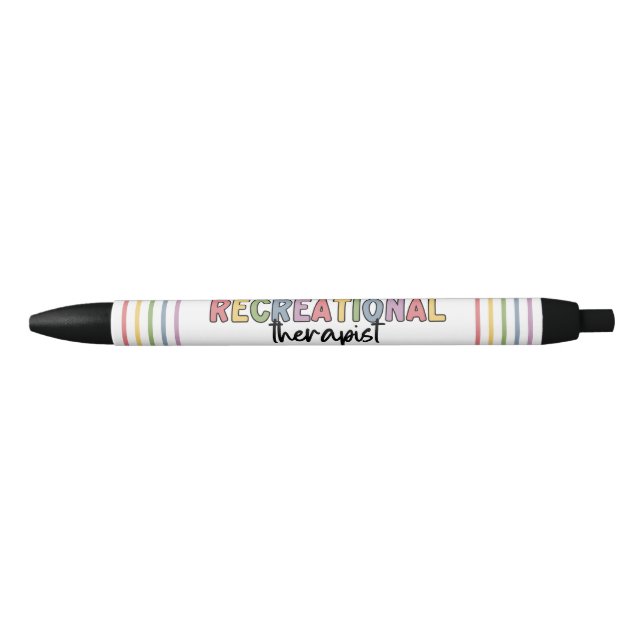 Colourful Recreational Therapist Black Ink Pen (Front)