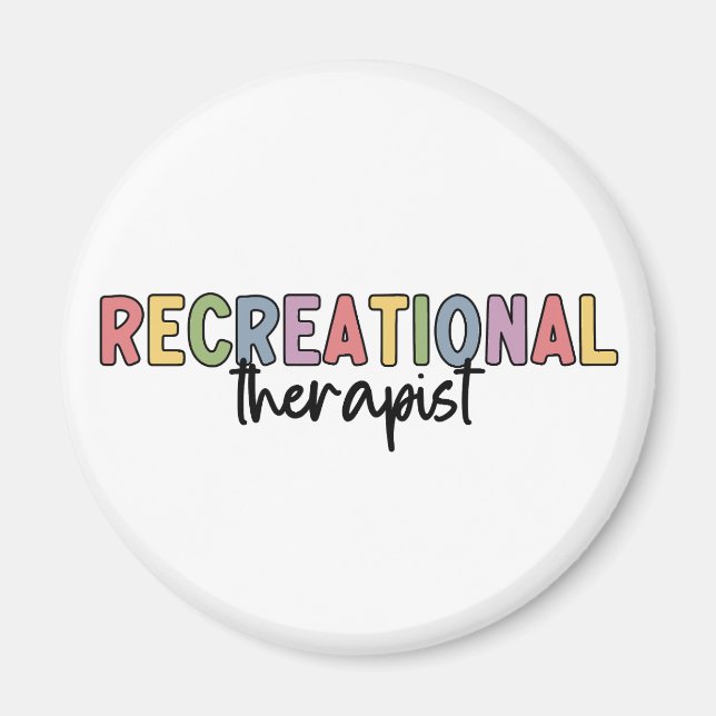 Colourful Recreational Therapist Magnet (Front)
