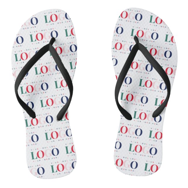 Colourful Rectangle Logo Pattern Repeating Busines Jandals (Footbed)