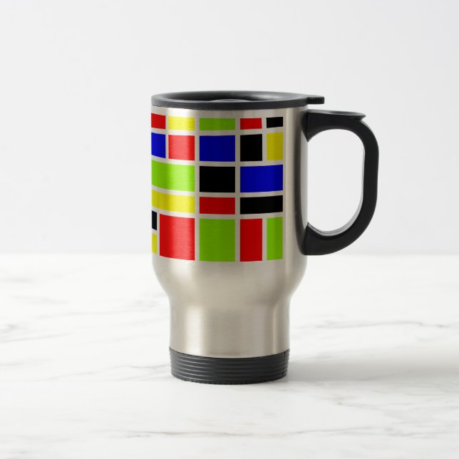 Colourful Rectangles 01 - Customised Travel Mug (Right)