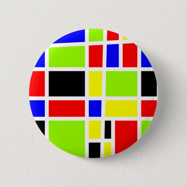 Colourful Rectangles 6 Cm Round Badge (Front)