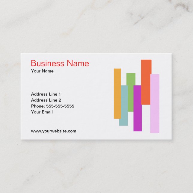 Colourful Rectangles Business Card Template (Front)