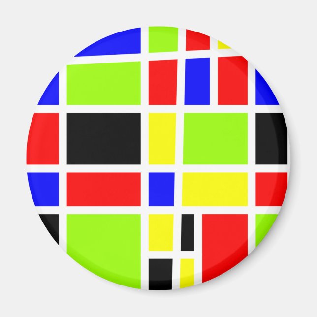 Colourful Rectangles Magnet (Front)