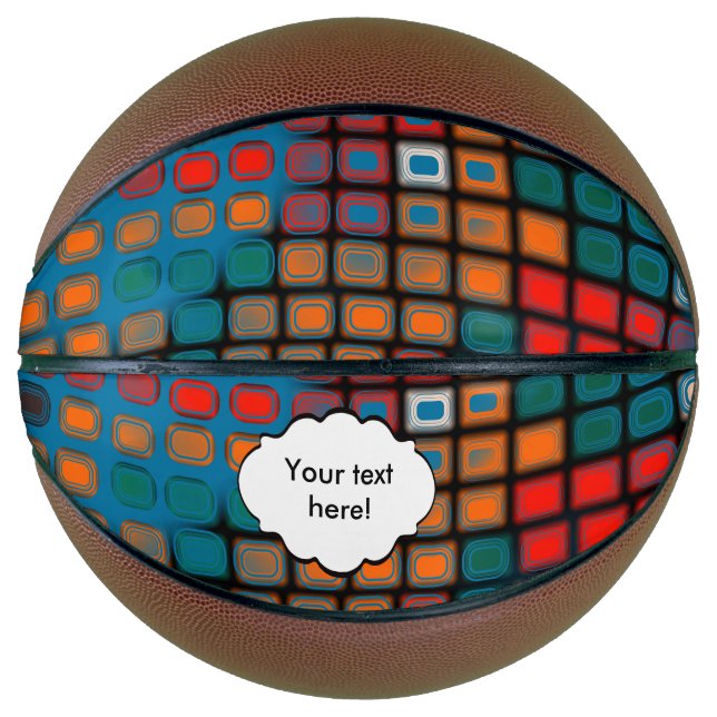 Colourful rectangles pattern basketball (Front)