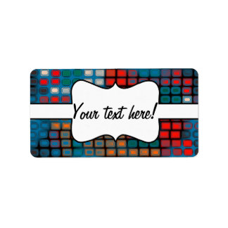 Colourful rectangles pattern label