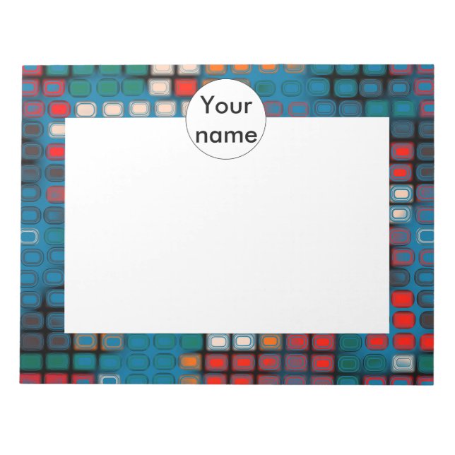 Colourful rectangles pattern notepad (Front)