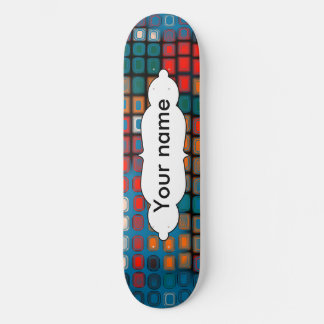 Colourful rectangles pattern skateboard