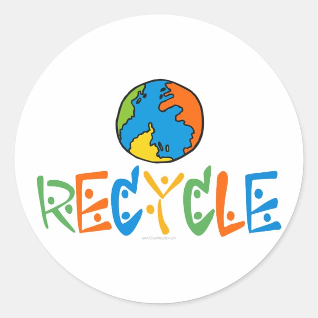 Colourful Recycle Classic Round Sticker (Front)