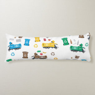 Colourful Recycling Garbage Trucks & Bins Body Cushion