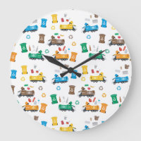 Colourful Recycling Garbage Trucks & Bins 