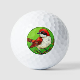 Colourful Red backed shrike Bird Golf Balls