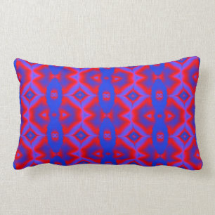 colourful red blue fractal pattern lumbar cushion