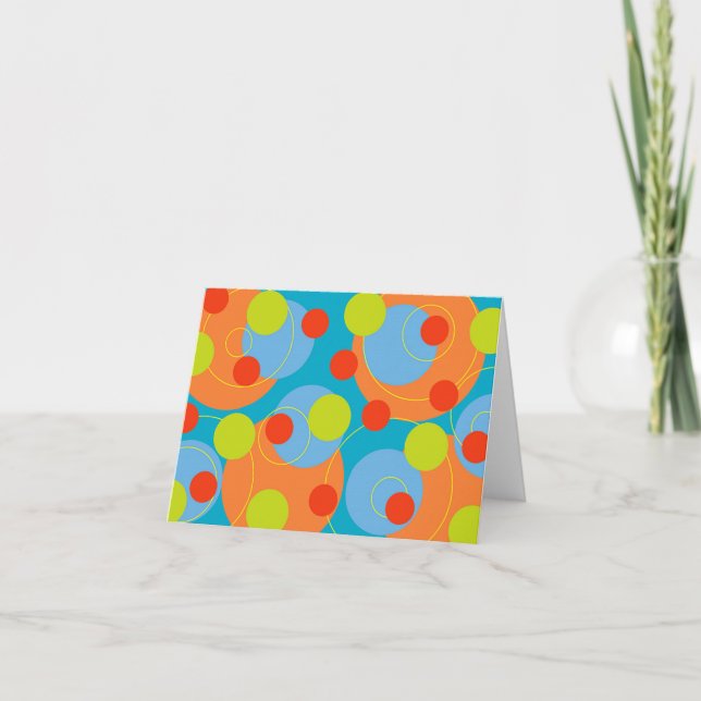 Colourful Red Blue Orange Lime Retro Fruity Dots Invitation (Front)